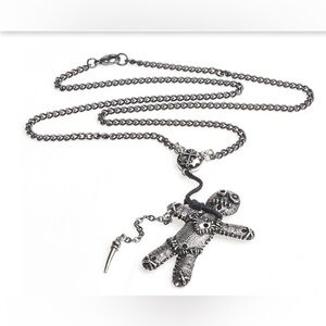 English Pewter Voodoo Doll Pendant on Chain